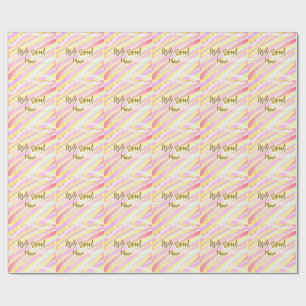 Bride squad golden pastel pink colorful glitter br wrapping paper