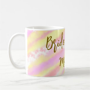 Bride squad golden pastel pink colourful glitter b coffee mug