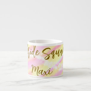 Bride squad golden pastel pink colourful glitter b espresso cup