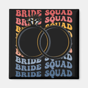 Bride Squad Groovy Bridal Party Bridesmaid Magnet