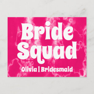 Bride Squad   Hot Pink Bachelorette Bridesmaid  Postcard