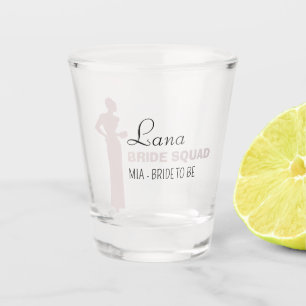 Bride Squad   Hot Pink Bachelorette Bridesmaid  Shot Glass