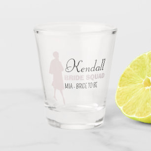 Bride Squad   Hot Pink Bachelorette Bridesmaid  Shot Glass