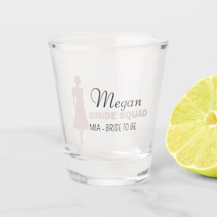 Bride Squad   Hot Pink Bachelorette Bridesmaid  Shot Glass