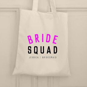 Bride Squad   Hot Pink Bachelorette Bridesmaid Tote Bag