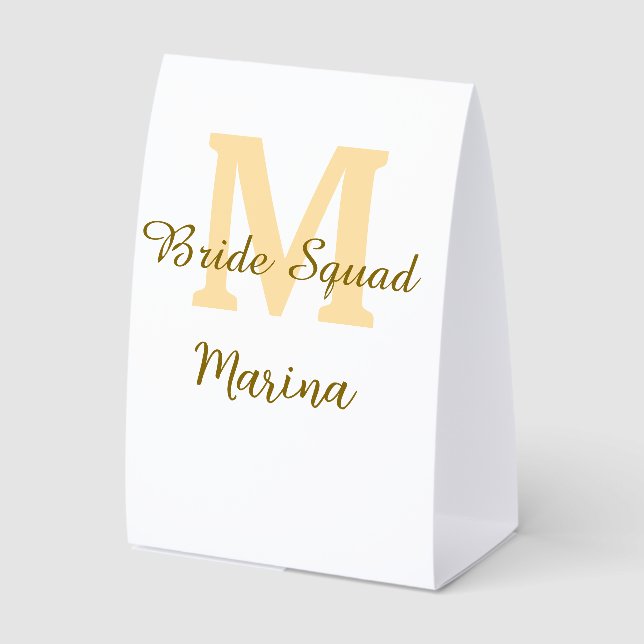 Bride squad monogram golden bridal shower simple  (Front)