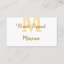 Bride squad monogram golden bridal shower simple