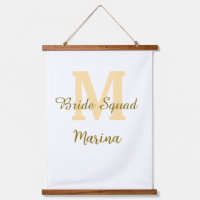 Bride squad monogram golden bridal shower simple