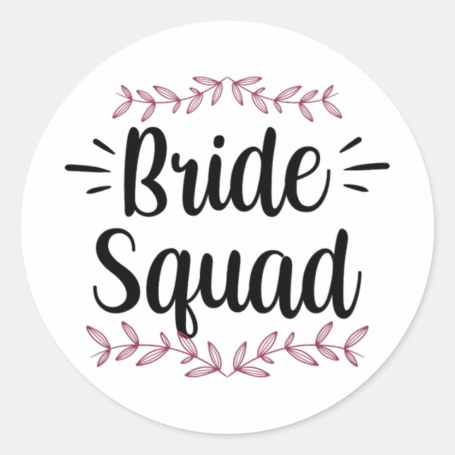 Bride Squad Party Wedding Bachelorette Cute 1  Classic Round Sticker (Front)