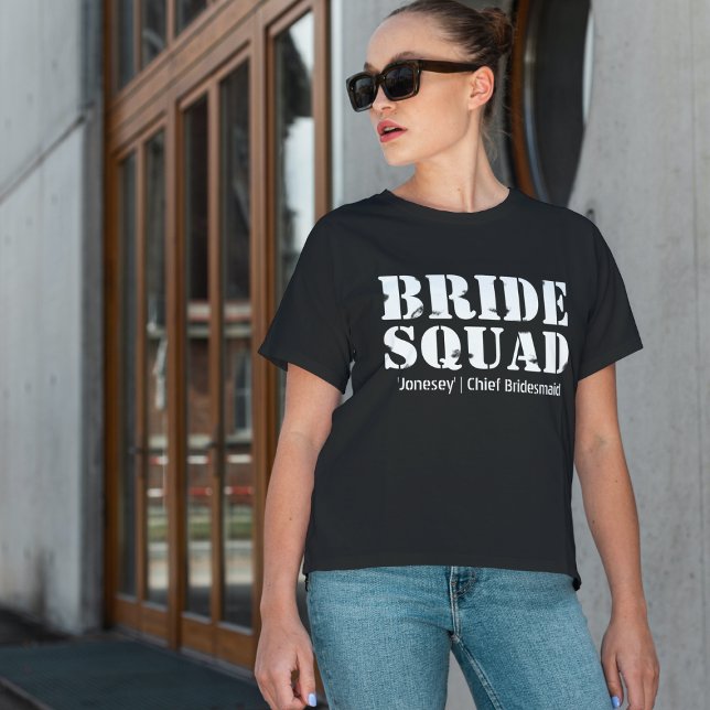 Bride Squad Personalised Bachelorette Party T-Shirt (Creator Uploaded)