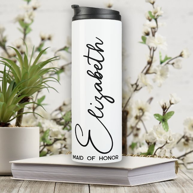 Bride Squad Personalised Bridesmaid Gift White Thermal Tumbler (Creator Uploaded)