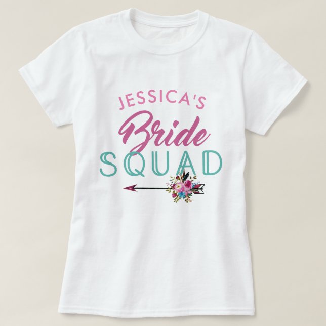 Bride Squad Personalized Party Bridesmaids Tops (Design Front)