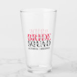 Bride Squad | Pink Bachelorette Party Bridesmaid  Glass<br><div class="desc">Bride Squad | Pink Bachelorette Party Bridesmaid Glass . A cool floral design for the bridal crew. Easily add the names and position in the squad. The perfect matching, coordinating design for team bride for a bridal shower, bachelorette party, or morning of the wedding. Customise and personalise to make a...</div>