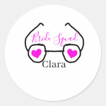 Bride squad pink black googles heart bridesmaid 