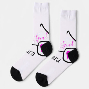Bride squad pink black googles heart bridesmaid  socks