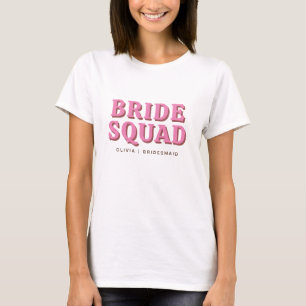 Bride Squad Pink Raspberry Bachelorette Bridesmaid T-Shirt
