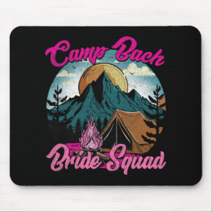 Bride Squad Retro Camping Camp Bachelorette Party Mouse Pad