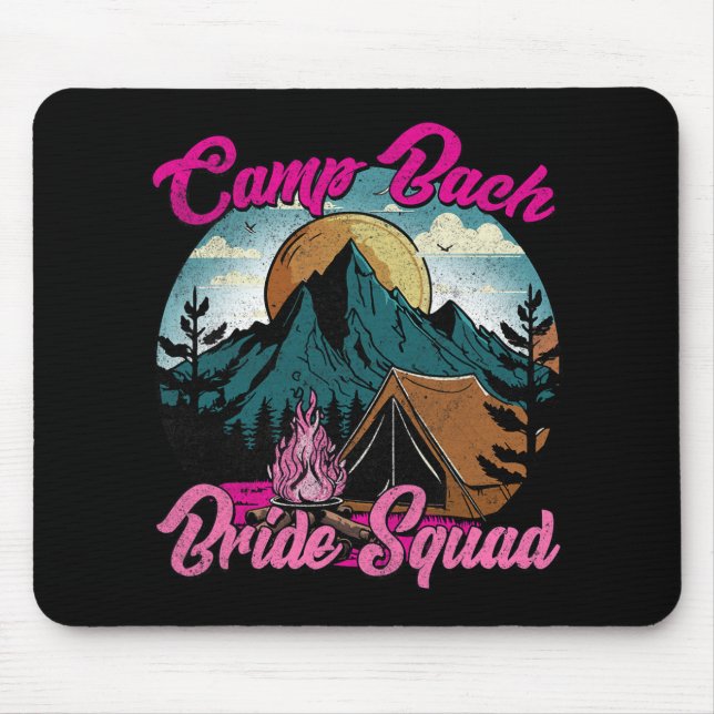Bride Squad Retro Camping Camp Bachelorette Party  Mouse Pad (Front)