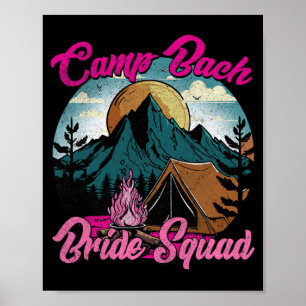 Bride Squad Retro Camping Camp Bachelorette Party Poster