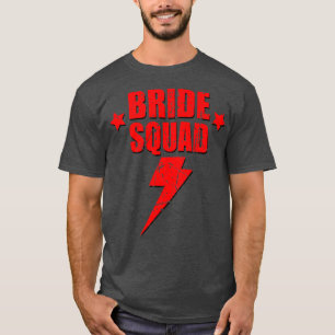 Bride Squad Retro Lightning Bridesmaid Bachelorett T-Shirt