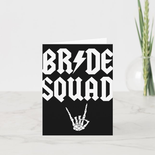 Bride Squad Rock N Roll Gothic Halloween Bachelore Card (Front)