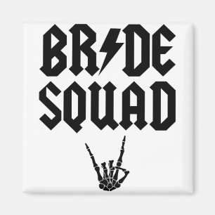 Bride Squad Rock N Roll Skeleton Hand Halloween Ba Magnet