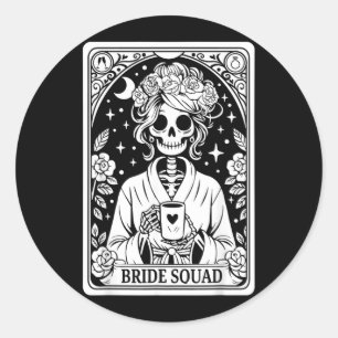 Bride Squad Skeleton Wedding Bachelorette Gothic Classic Round Sticker