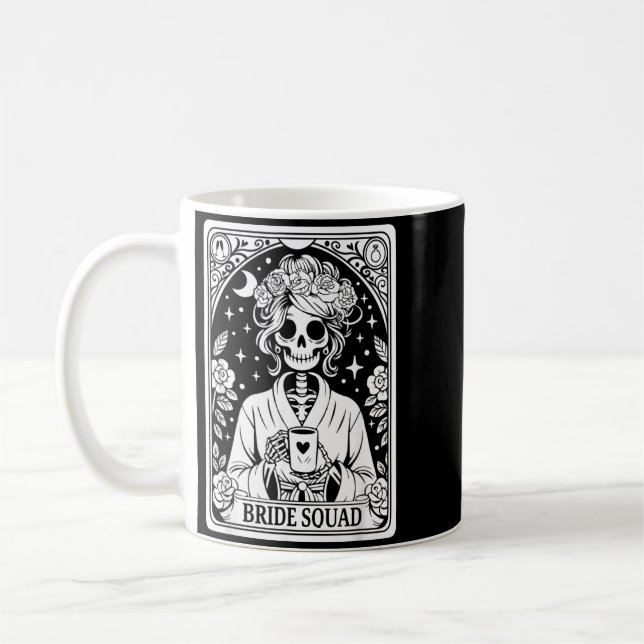 Bride Squad Skeleton Wedding Bachelorette Gothic Coffee Mug (Left)
