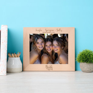 Bride Squad Wedding Bridesmaids Etched Frames