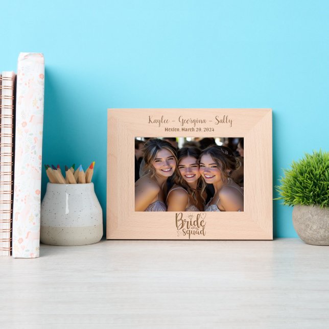 Bride Squad Wedding Bridesmaids Etched Frames (Creator Uploaded)