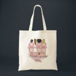 bride squad wedding robes monogram pink tote bag<br><div class="desc">Our "bridesmaids robes" collection features beautiful watercolor women silhouettes in wedding robes for bride and bridesmaids in different robe colours with a collection of various hairstyles. If you don't see a hairstyle that you want feel free to contact us and we will make a special item just for you. Choose...</div>