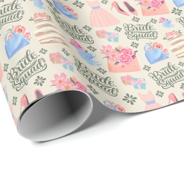 Bride Squad Wedding Wrapping Paper (Roll Corner)