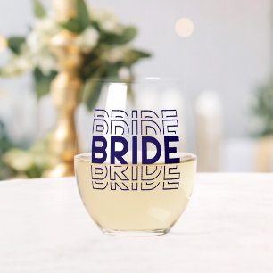 Bride  stemless wine glass