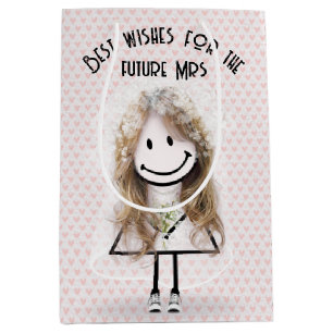Bride Stick Girl In Sneakers on Hearts  Medium Gift Bag