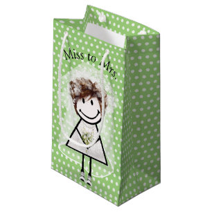 Bride Stick Girl In Sneakers On Polka Dots  Small Gift Bag
