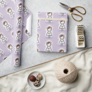Bride Stick Girl In Sneakers Wrapping Paper