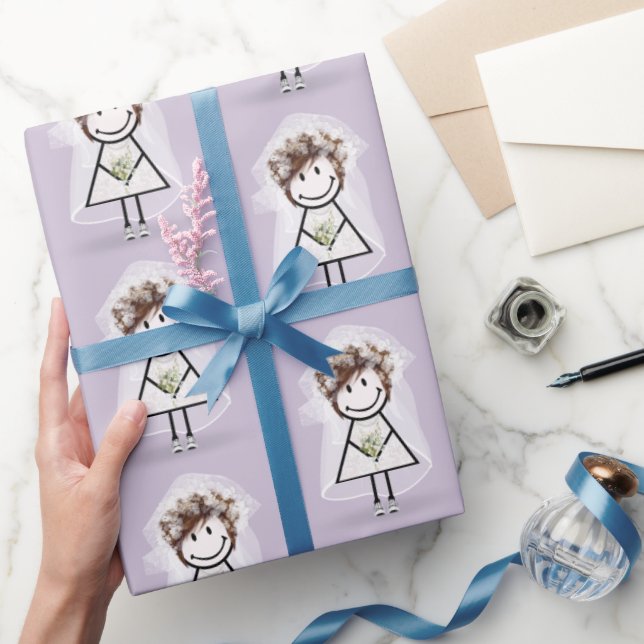Bride Stick Girl In Sneakers  Wrapping Paper (Gifting)