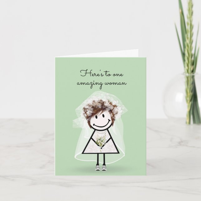 Bride Stick Girl with Sneakers  Card (Front)