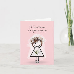 Bride Stick Girl with Sneakers Card