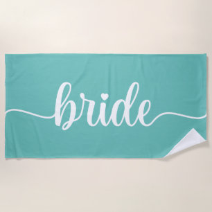 Bride Swash Light Teal Beach Towel