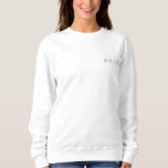 BRIDE sweatshirt<br><div class="desc">Soft crewneck with embroidered BRIDE on front and embroidered wedding date on back with roman numerals (can customise to numbers if chosen)</div>