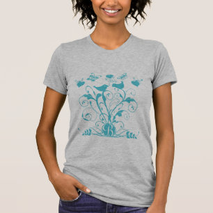 Bride T-shirt Birds Hearts Butterflies and Swirls