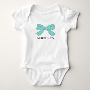 BRIDE Teal Blue Bow Tutu Shower Party Baby Bodysuit
