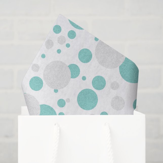 BRIDE Teal Blue Polka Dot Bridal Shower Party Tissue Paper (Gift Bag)