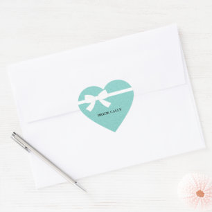 BRIDE Teal Blue Tiara Party Personalised   Heart Sticker