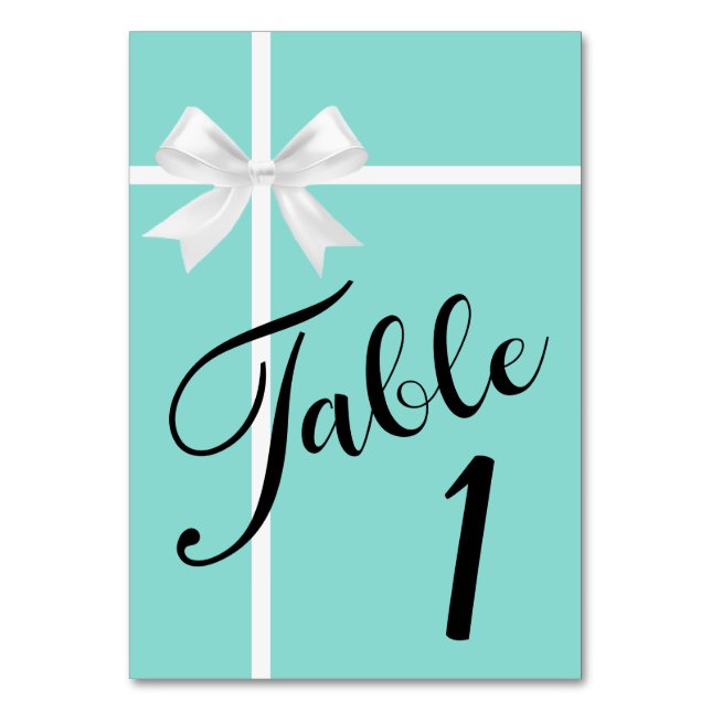 BRIDE Teal Blue Tiara Shower Centerpiece Party   Table Number (Front)
