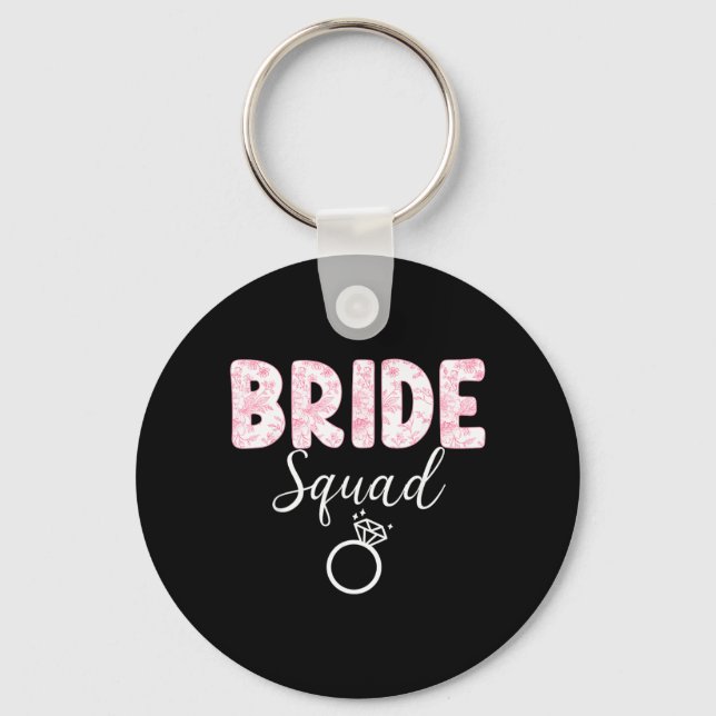 Bride Team Bachelorette Party Coquette Bow Key Ring (Front)