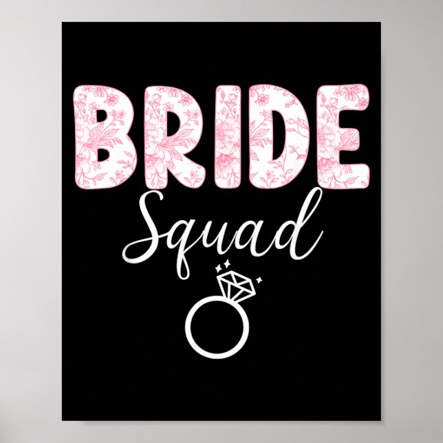Bride Team Bachelorette Party Coquette Bow Poster (Front)