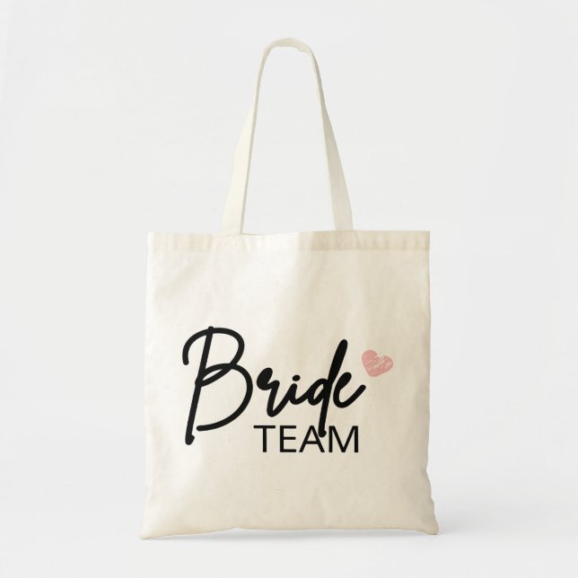 Bride Team, Bridesmaid Party gift, Bachelortte Tote Bag (Front)