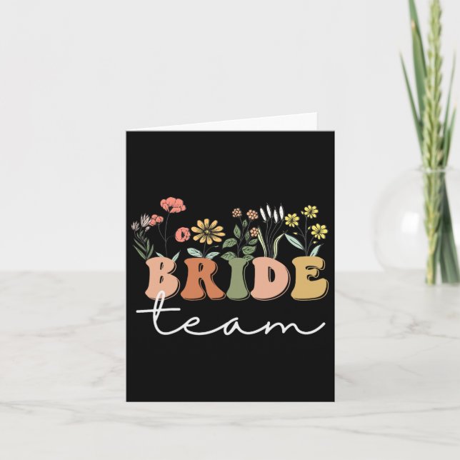Bride Team Wedding Bride Wildflower Bachelorette P Card (Front)